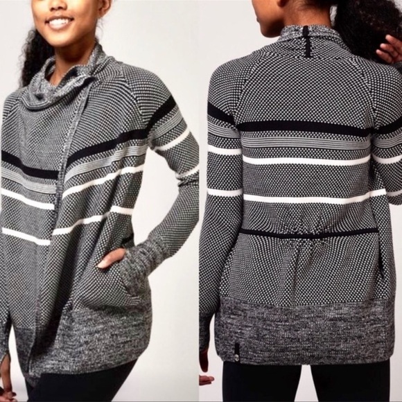 Ivivva‎ Girls Feelin Toasty Black and White Cardigan Sweater Size 7 - Picture 1 of 8